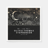 Moon Stars Night Sky Mysantic Romantic Serviette (Vorderseite)