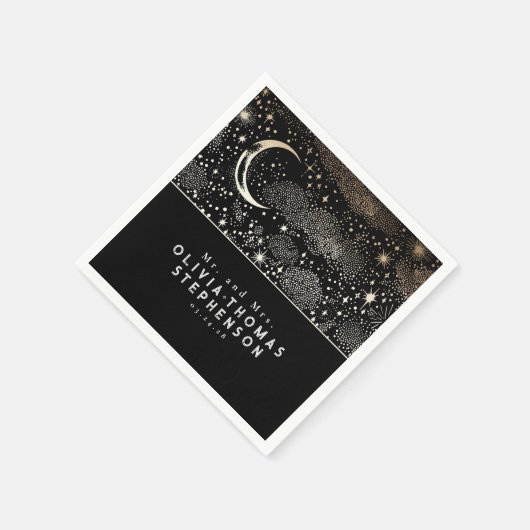 Moon Stars Night Sky Mysantic Romantic Serviette (Ecke)