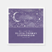 Moon Stars Night Sky Mysantic Romantic Serviette (Vorderseite)