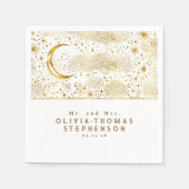 Moon Stars Night Sky Mysantic Romantic Serviette (Vorderseite)