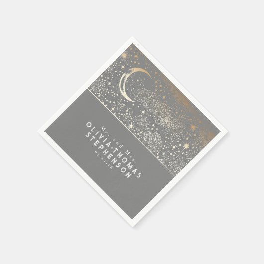 Moon Stars Night Sky Mysantic Romantic Serviette (Ecke)