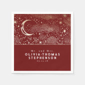 Moon Stars Night Sky Mysantic Romantic Serviette (Vorderseite)