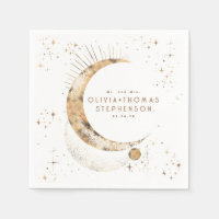 Moon Stars Night Sky Mystical Romantic Napkins