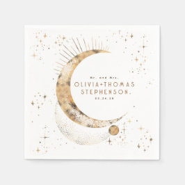 Moon Stars Night Sky Mystical Romantic Napkins Serviette