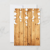 Moon & Stars Oak Wood Book Request Baby Dusche Einladung (Rückseite)