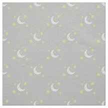 Moon & Stars Original Textile Print - Grau