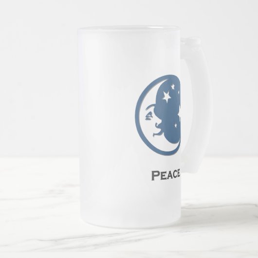 Moon Stars Peace Mattglas Bierglas (VorderseiteRechts)