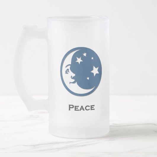 Moon Stars Peace Mattglas Bierglas (Links)