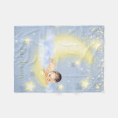 Moon Stars Personalisiert Baby Boy Blanket Fleecedecke (Vorderseite (Horizontal))