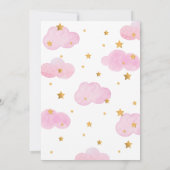 Moon & Stars Pink Virtual Baby Shower Inv Einladung (Rückseite)