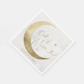 Moon Stars Planet Twinkle White Clouds Baby Shower Serviette (Ecke)