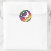 Moon Stars Regenbogen Aquarelltöne Runder Aufkleber (Tasche)