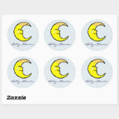 Moon & Stars Runder Aufkleber (Blatt)