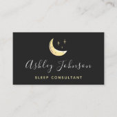 Moon & Stars Sleep Berater Einfache Elegante Nacht Visitenkarte (Vorderseite)