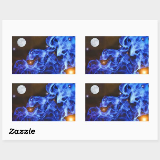 Moon Stars Space Art Sticker (Blatt)