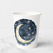 Moon Stars Space Gender Neutral Baby Dusche Pappbecher (Rückseite)