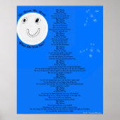 Moon Stars Spaß Kindergedicht Großes Poster (Vorne)