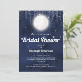 Moon Stars & String Lights Brautparty Einladung (Stehend Vorderseite)