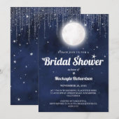 Moon Stars & String Lights Brautparty Einladung (Vorne/Hinten)