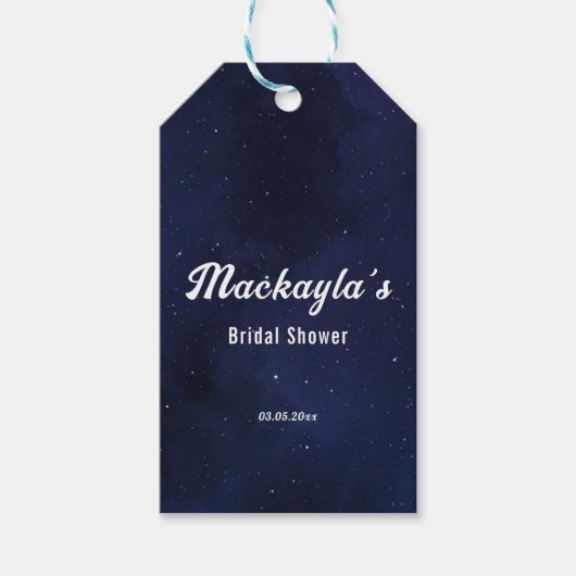 Moon Stars & String Lights Brautparty Geschenkanhänger (Vorderseite)