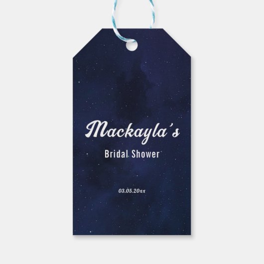 Moon Stars & String Lights Brautparty Geschenkanhänger (Rückseite)