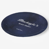 Moon Stars & String Lights Brautparty Pappteller (Schrägansicht)