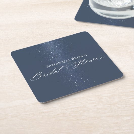 Moon Stars & String Lights Brautparty Rechteckiger Pappuntersetzer (angewinkelt)