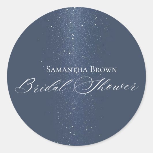 Moon Stars & String Lights Brautparty Runder Aufkleber (Vorderseite)