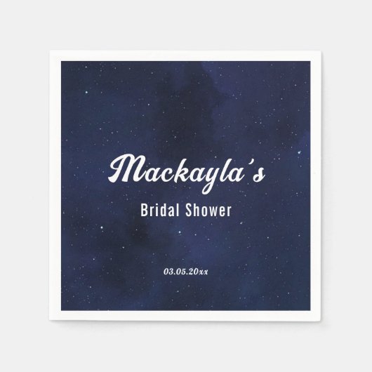 Moon Stars & String Lights Brautparty Serviette (Vorderseite)