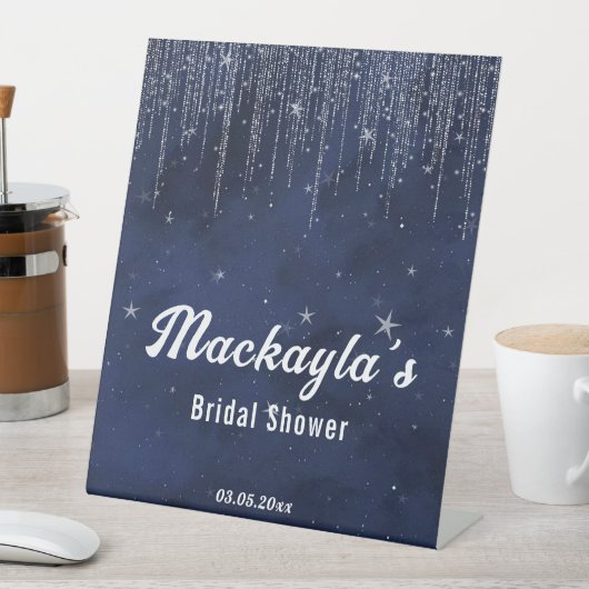 Moon Stars & String Lights Brautparty Sockelschild (In Situ)