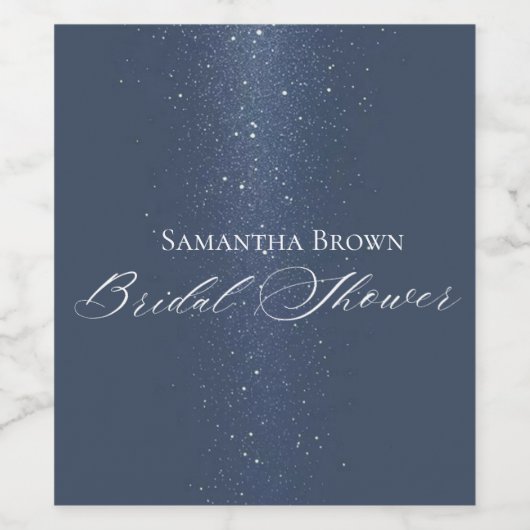 Moon Stars & String Lights Brautparty Weinetikett (Einzelnes Label)