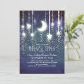 Moon Stars & String Lights Probe Abendessen Einladung (Stehend Vorderseite)