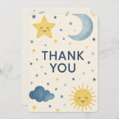 Moon, Stars & Sun Celestial Baby Dusche Vielen Dan Einladung (Vorne/Hinten)