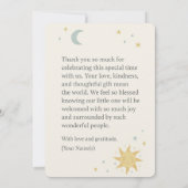 Moon, Stars & Sun Celestial Baby Dusche Vielen Dan Einladung (Rückseite)