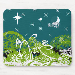 Moon Stars Swirl Paint Platsch Mousepad