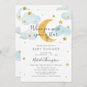Moon & Stars theme Baby Shower Einladung (Vorne/Hinten)
