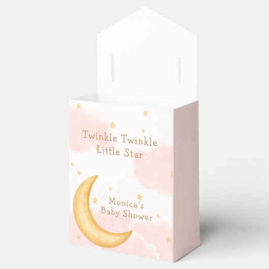 Moon Stars Twinkle Twinkle Girl Babydusche Geschenkschachtel (Geöffnet)