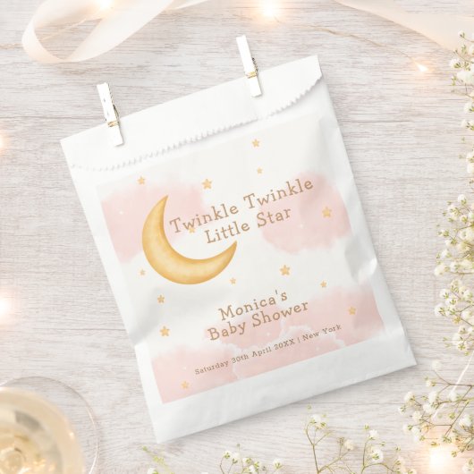 Moon Stars Twinkle Twinkle Girl Babydusche Geschenktütchen (Ausgeschnitten)