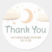 Moon Stars und Wolken Elegantes Niedlich Danke