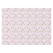 Moon, Stars und Wolken Muster auf Pastellrosa Tischdecke (Vorderseite (Horizontal))