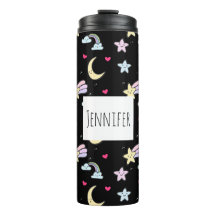 Moon, Stars und Wolkenmuster auf schwarz