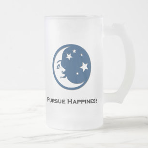 Moon Stars verfolgen Glück Mattglas Bierglas