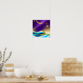Moon Stars Waves Poster (Küche)