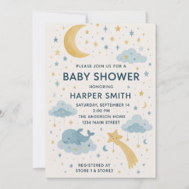 Moon, Stars & Whimsical Sky Celestial Baby Dusche Einladung