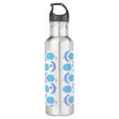 Moon Stars Wolken Lila blaues Muster Edelstahlflasche (Rückseite)