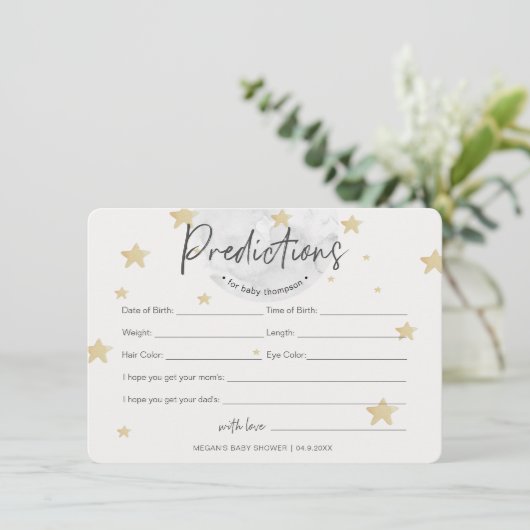 Moon startet Voraussagen Boy Baby Shower Card Einladung (Stehend Vorderseite)