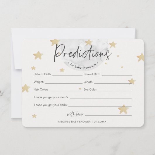 Moon startet Voraussagen Boy Baby Shower Card Einladung (Vorderseite)