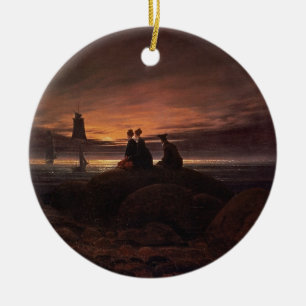 Moon Steigen über das Meer, 1822 (Öl auf Leinwan Keramik Ornament