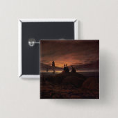 Moon Steigen über das Meer, 1822 (Öl auf Leinwand) Button (Vorne & Hinten)