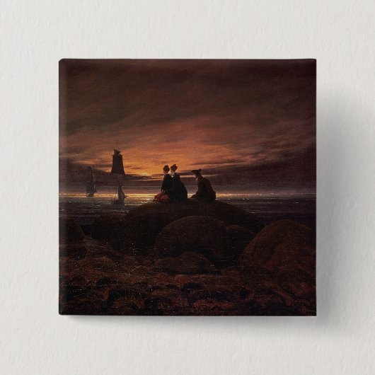 Moon Steigen über das Meer, 1822 (Öl auf Leinwand) Button (Vorderseite)